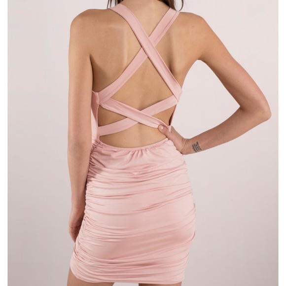 Deep V Ruched Bodycon Dress - Picture 4 of 5